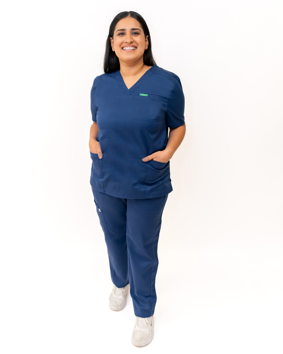 V-Neck Top w/ Front Pockets